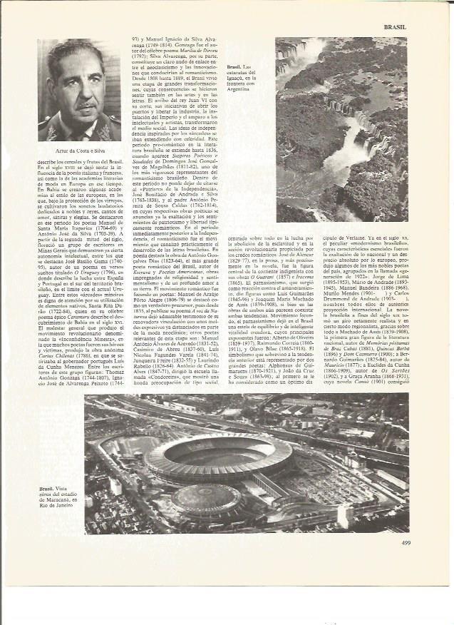 LAMINA V00977: Vistas Cataratas de Iguazu en Brasil y Estadio Maracana en Rio de Janeiro
