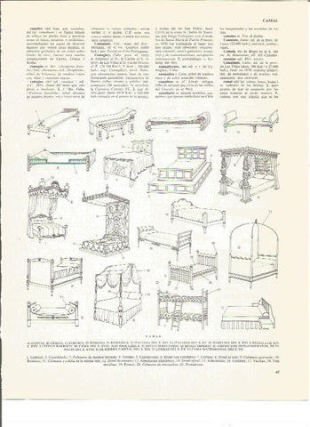 LAMINA V00989: Tipos de camas