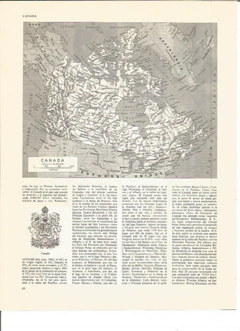 LAMINA V00993: Escudo y mapa de Canada