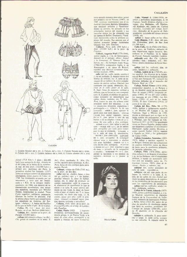 LAMINA V00988: Maria Callas y tipos de calzones