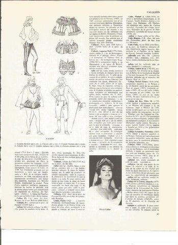 LAMINA V00988: Maria Callas y tipos de calzones