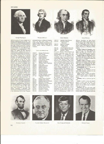 LAMINA V00844: Presidentes de los Estados Unidos