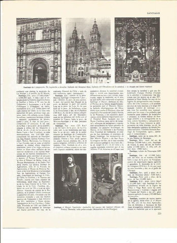 LAMINA V00819: Fachada del Hospital Real, fachada del Obradoiro y Santo Apostol, Santiago de Compostela