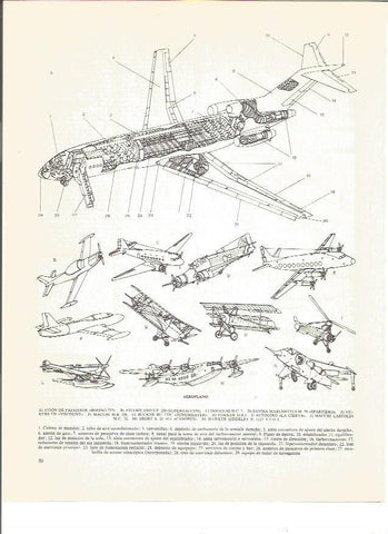 LAMINA V00892: Modelos y partes de un aeroplano