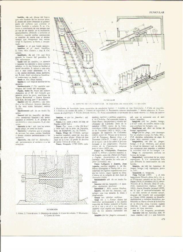 LAMINA V00876: Aspecto, esquema y seccion de un funicular