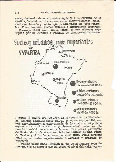 LAMINA V01174: Mapa nucleos urbanos mas importantes de Navarra
