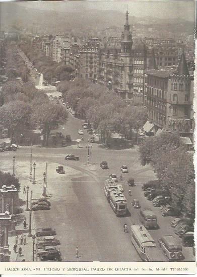 LAMINA V01176: Paseo de Gracia con el Tibidabo al fondo, Barcelona