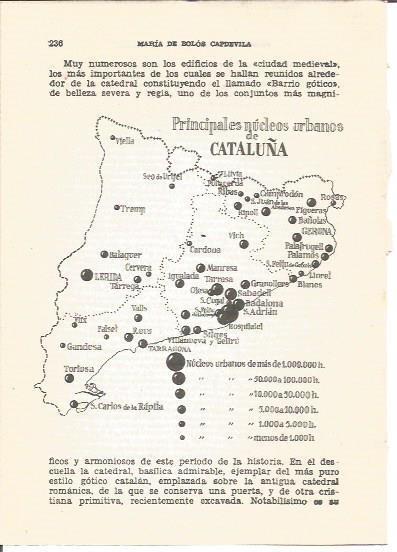 LAMINA V01178: Mapa principales nucleos urbanos de Cataluña