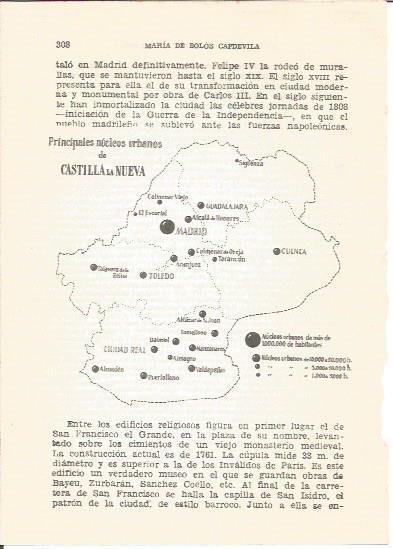 LAMINA V01192: Mapa principales nucleos urbanos de Castilla la Nueva