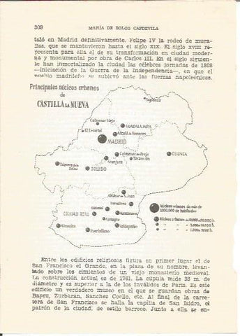 LAMINA V01192: Mapa principales nucleos urbanos de Castilla la Nueva