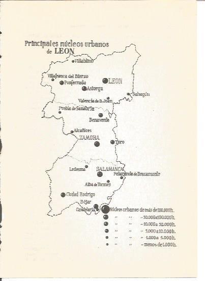LAMINA V01171: Mapa de los principales nucleos urbanos de Leon