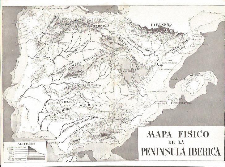 LAMINA V01159: Mapa fisico de la Peninsula Iberica