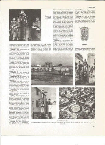 LAMINA V01068: Escudo y vistas varias de Cordoba, España