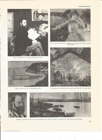 LAMINA V00553: Obras de Monet, Manet, Cezanne y Seurat