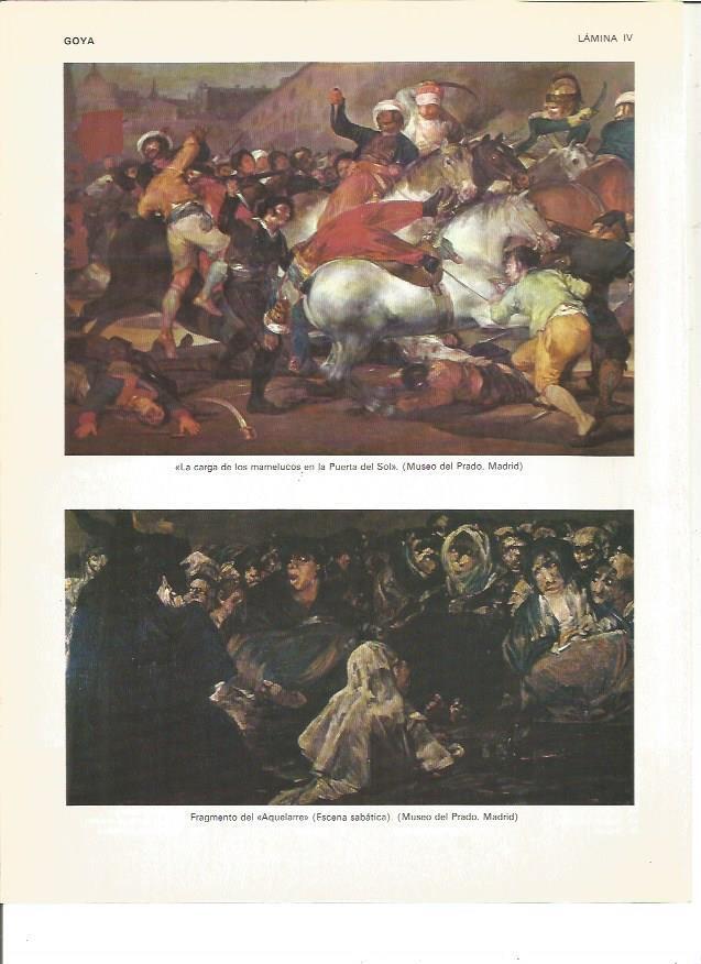 LAMINA V00532: La Carga de los Mamelucos en la Puerta del Sol y Fragmento del Aquelarre por Goya
