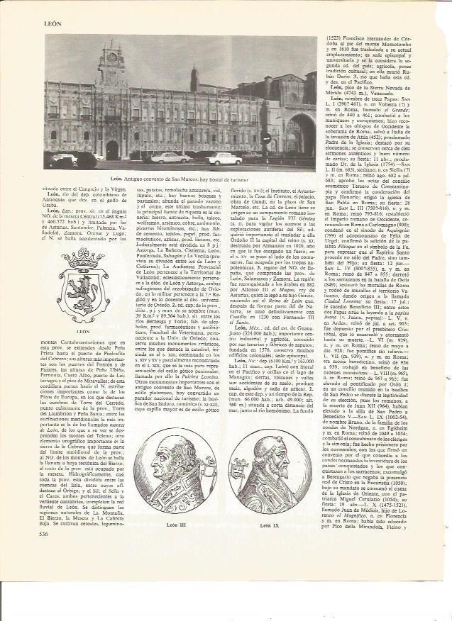 LAMINA V00600: Escudo y vistas de Leon 