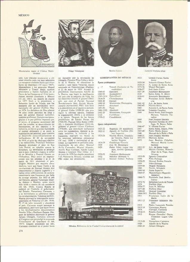 LAMINA V00460: Moctezuma, D. Velazquez, B.Juarez y General Porfirio Diaz