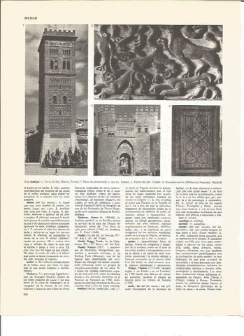 LAMINA V00478: Torre de San Martin en Teruel y Puerta del Sol en Toledo