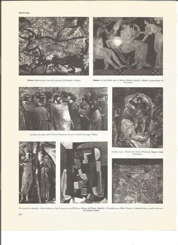 LAMINA V00740: Cristo Juez por Miguel Angel, San Andres y San Francisco por El Greco y L'ecoliere por Picasso