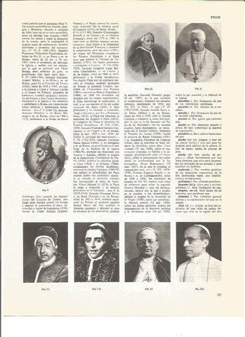 LAMINA V00741: Pio VI, Pio VII, Pio IX, Pio X, Pio XI Y Pio XII