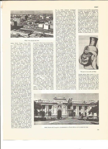 LAMINA V00730: Palacio del Congreso y vista parcial en Lima, Peru