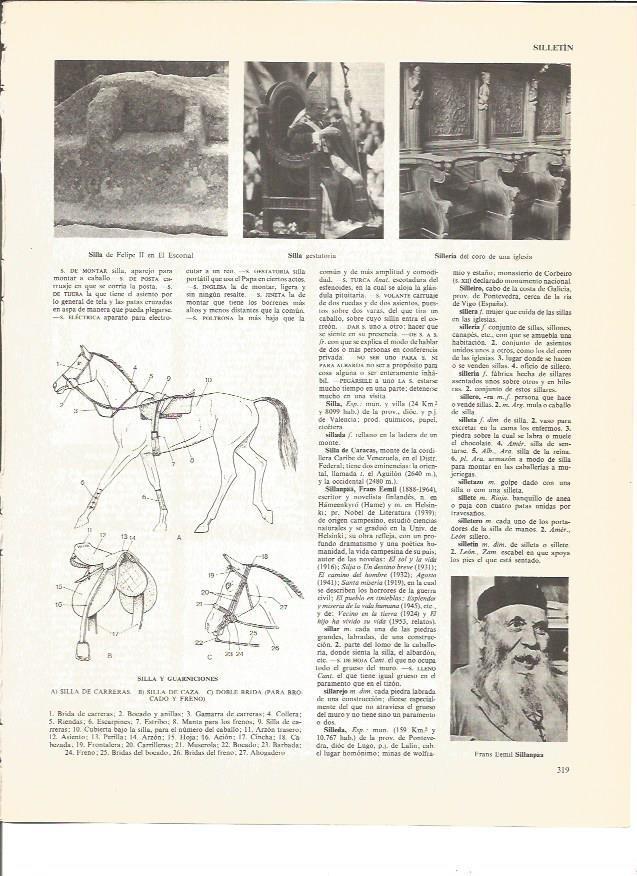 LAMINA V00643: Partes de Sillas para caballos