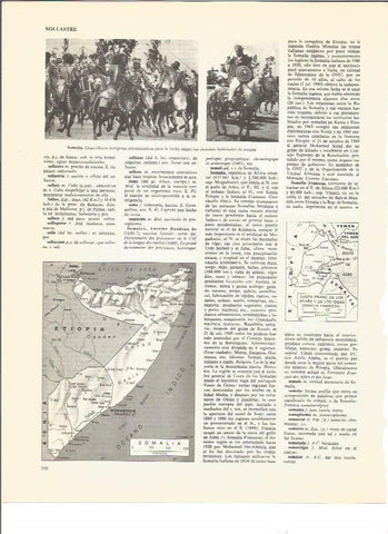 LAMINA V00646: Mapa de Etiopia y guerrileros en Somalia