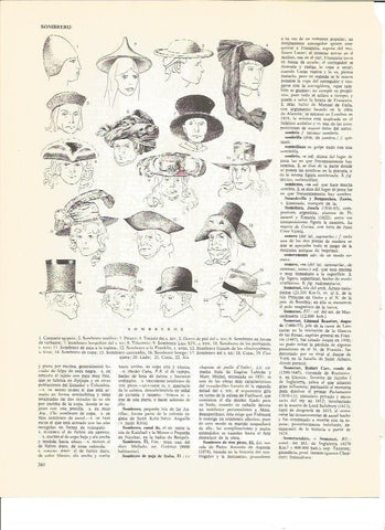 LAMINA V00647: Tipos de sombrero