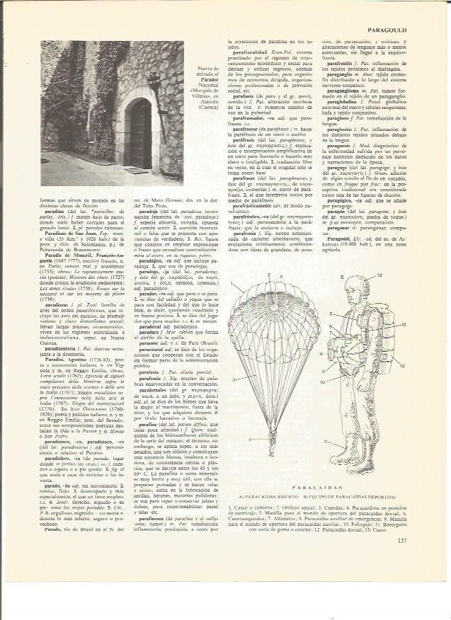 LAMINA V00701: Partes de un paracaidas