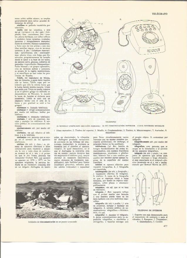 LAMINA V00670: Tipos y partes de un telemetro y telegrafo