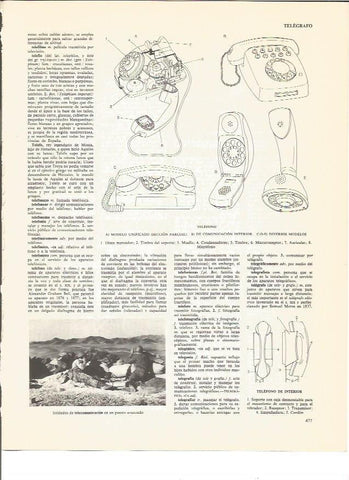 LAMINA V00670: Tipos y partes de un telemetro y telegrafo