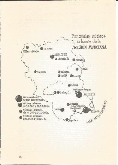 LAMINA V01195: Mapa principales nucleos urbanos de la Region de Murcia