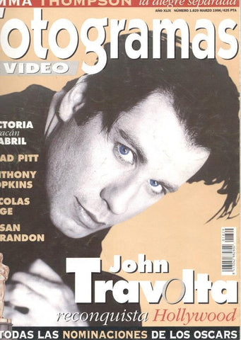 Fotogramas numero 1829, marzo 1996: John Travolta- Victoria Abril- Brad Pitt-