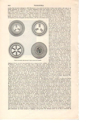 LAMINA ESPASA 38596: Vasos decorados de la Cueva de Toralla, Galicia