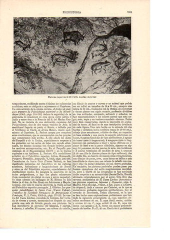 LAMINA ESPASA 38595: Pinturas rupestres de El Cuelu, Asturias