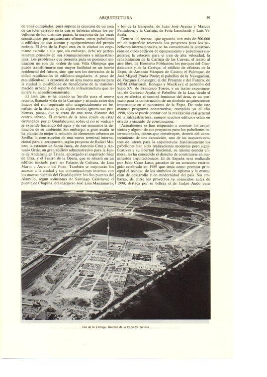 LAMINA ESPASA 38622: Vista aerea de La Cartuja para Sevilla 92
