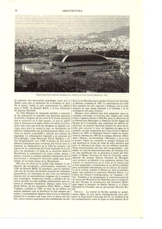 LAMINA ESPASA 38621: Palacio Sant Jordi en Barcelona