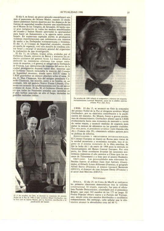 LAMINA ESPASA 38620: Mijail Gorbachov y Leonard Bernstein