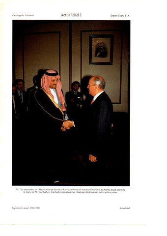 LAMINA ESPASA 38618: El principe saudi Saoud al-Faysal con M. Gorbachov