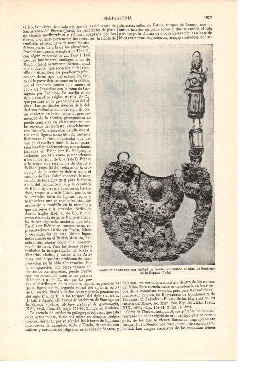 LAMINA ESPASA 38603: Pendiente con deidad de Santiago de la Espada, Jaen