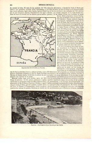 LAMINA ESPASA 38566: Niza liberada por los aliados en la Segunda Guerra Mundial