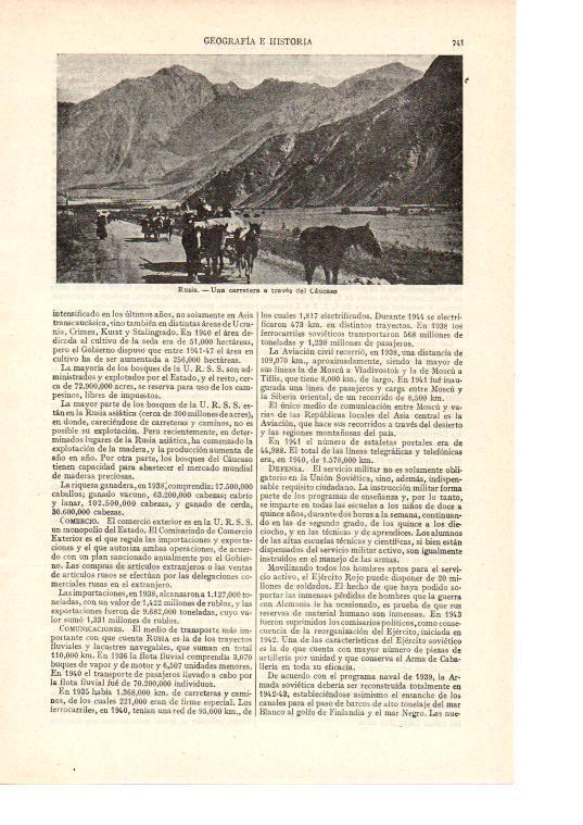 LAMINA ESPASA 38527: Carretera del Caucaso, Rusia