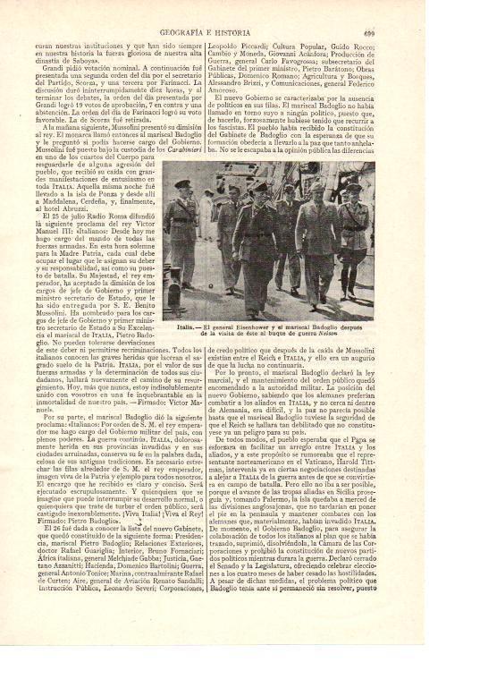 LAMINA ESPASA 38519: El general Eisenhower y el mariscal Badoglio 