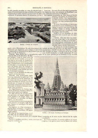 LAMINA ESPASA 38512: Templo Kathahona en Colombo, Sri Lanka