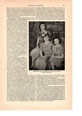 LAMINA ESPASA 38510: La reina Isabel de Inglaterra con sus hijas Isabel y Margarita