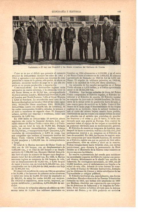 LAMINA ESPASA 38507: El rey de Inglaterra con Churchill y los ministros de Guerra