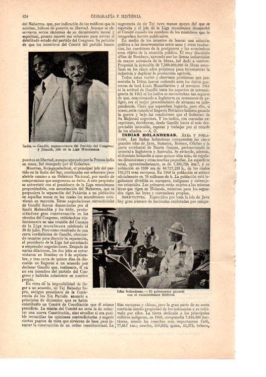LAMINA ESPASA 38505: Gandhi y el gobernador de las Islas Holandesas