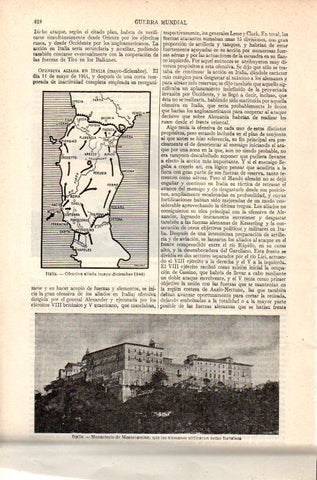 LAMINA ESPASA 38562: Mapa de la ofensiva aliada a Italia en 1944