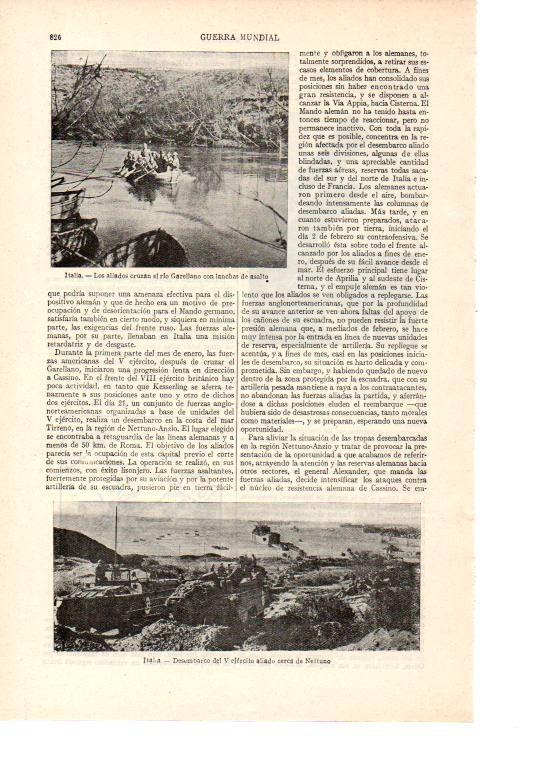 LAMINA ESPASA 38561: Tropas aliadas cruzando el rio Garellano, Italia