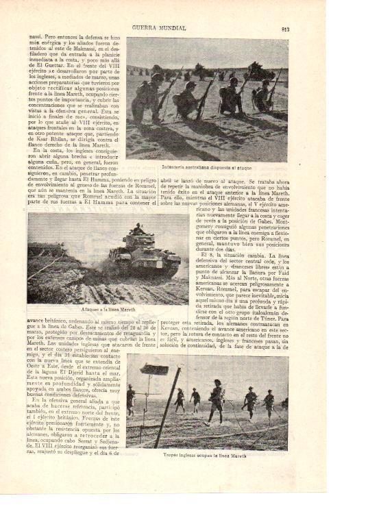 LAMINA ESPASA 38556: Ataques a la linea Mareth en la Segunda Guerra Mundial